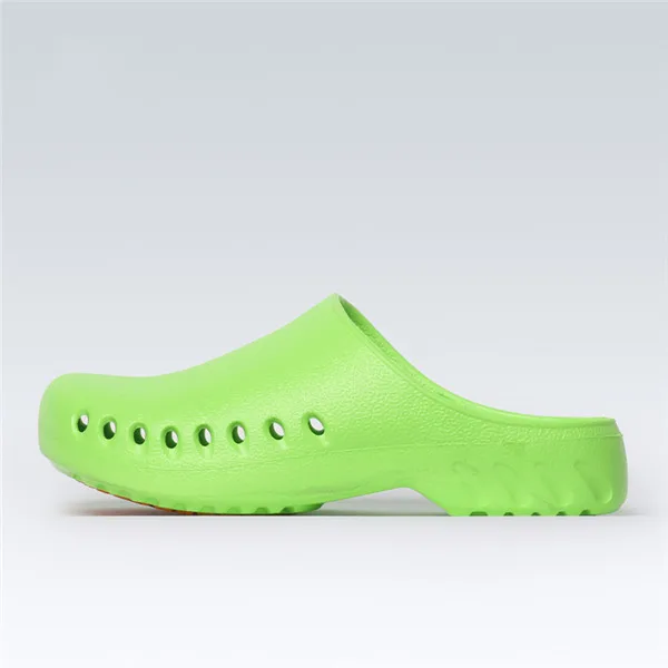 Fluorescent Green Светильник медицинские башмаки безопасности скраб обувь хирургический блок забивать моющиеся не ПОЛОСЫ уход рабочая одежда профессиональные Нескользящие тапочки - Цвет: Fluorescent Green