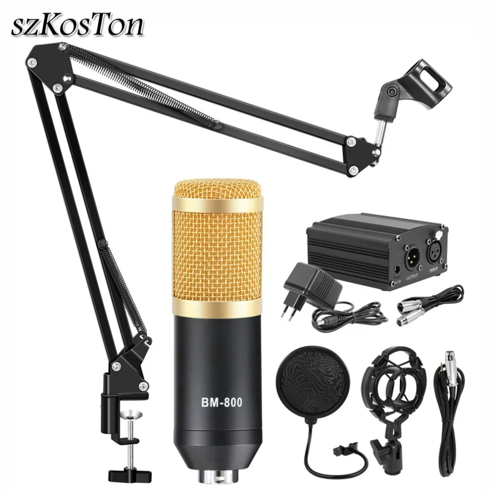 

High Quality BM 800 Condenser Microphone studio karaoke Microphone Mikrofon For Broadcasting Computer audio studio Sing Rrecord