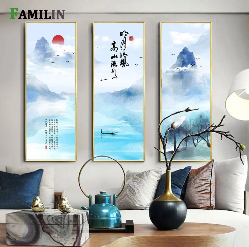 Китайские бамбуковые птицы фотография на стену в минималистическом стиле плакат