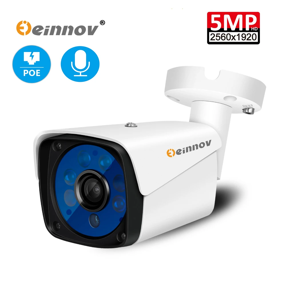 Einnov POE IP камера видеонаблюдения CCTV домашняя безопасности 2MP 5MP открытый ночное