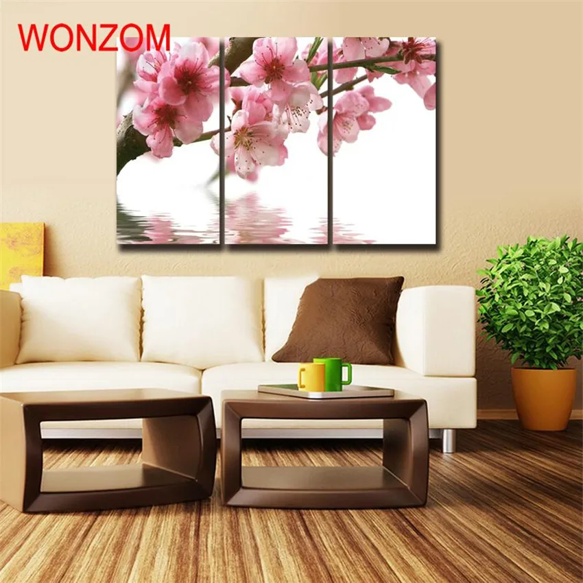 Розовые цветы картины для гостиной современные стены Рождество холст домашнего