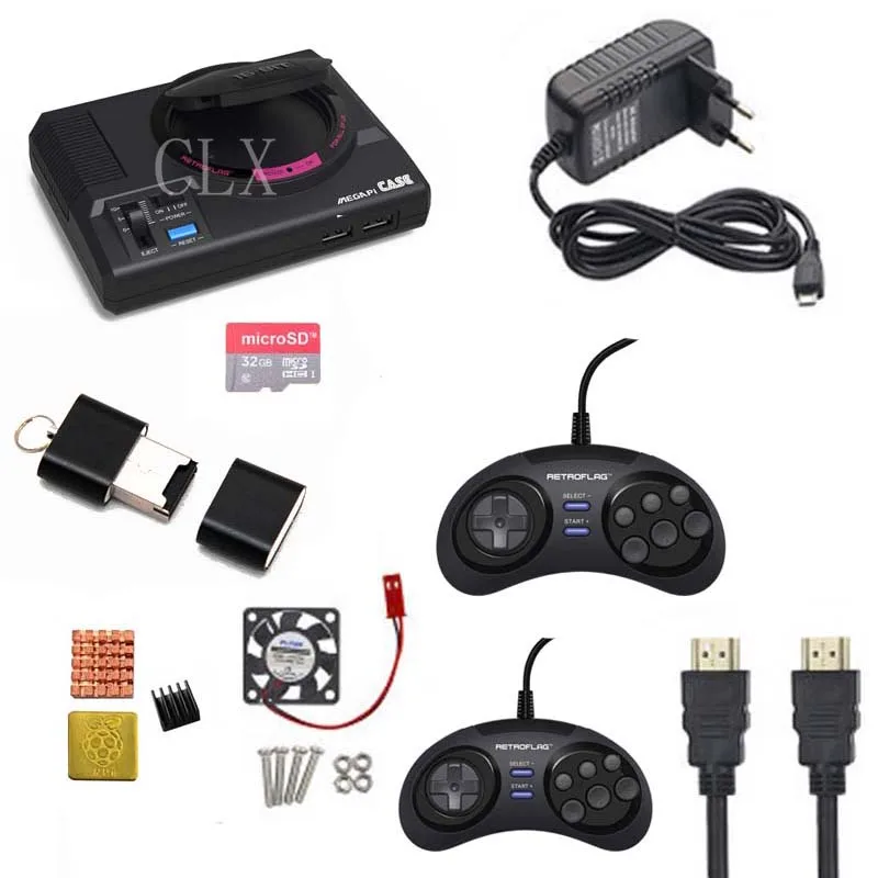 Retroflag MEGAPi CASE M с Классический usb контроллер + Мощность адаптер SD картой памяти на 32