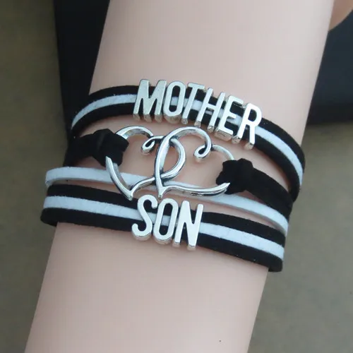 Модный браслет с подвесками для мамы и сына надпись Love son браслеты лучший подарок