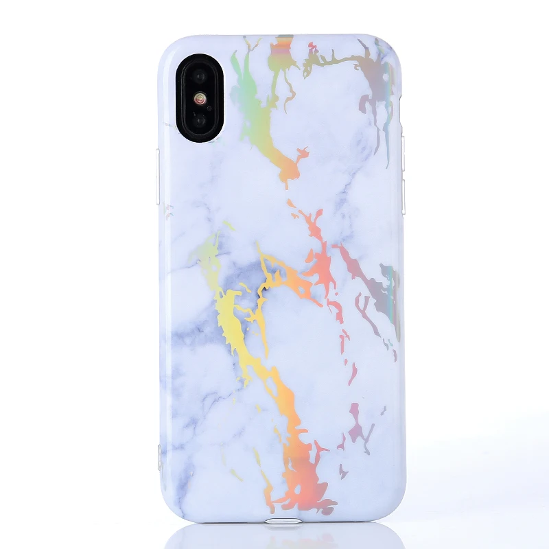 Для iphone 8 плюс гальванических Bling Chrome Мрамор камень мягкий чехол для iPhone 6S 7 Plus X IMD