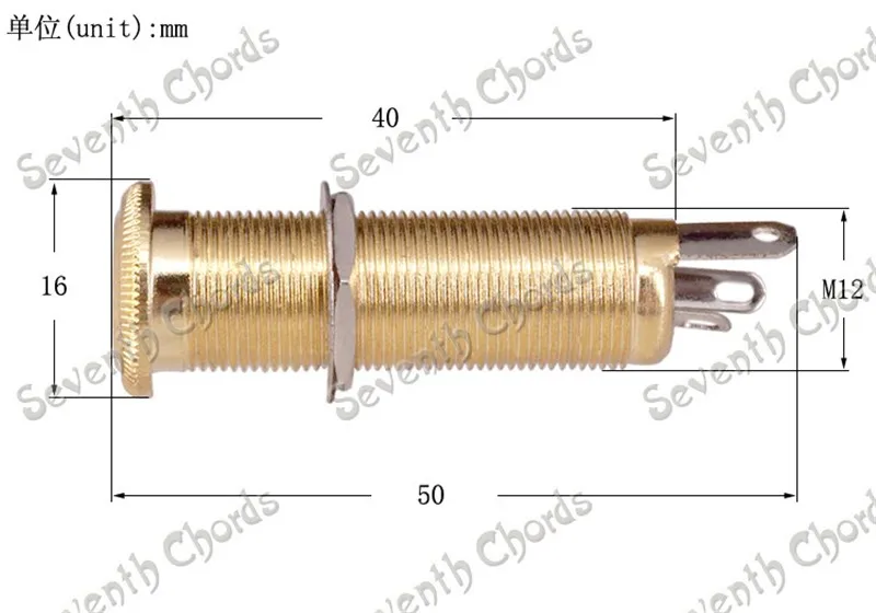 10Pcs 1/4" 6.35mm Brass Threaded Cylinder Jacks output Input Plug Sockets and bushing Sleeve for Guitar Bass | Спорт и