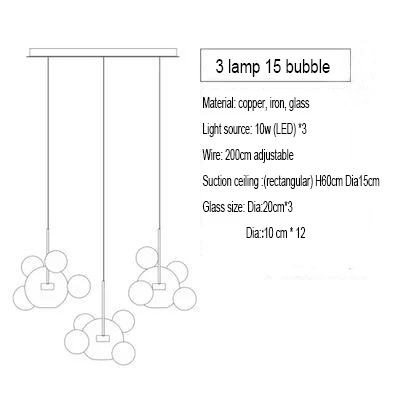 YY-PDB20-15L Современный простой прозрачный светодиодный подвесной светильник с круглым стеклом для внутреннего освещения, подвесной светильник для спальни, ресторана, декоративный подвесной светильник - Цвет корпуса: YY-PDB20-15L