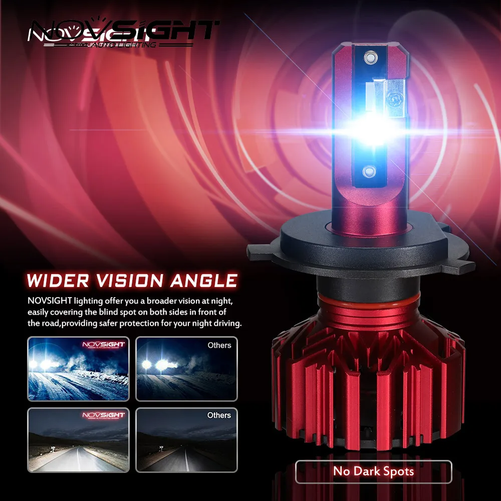 NOVSIGHT H4 H7 H11 H1 H3 H8 H9 9005 9006 автомобиля светодиодный лампы для передних фар (Подол