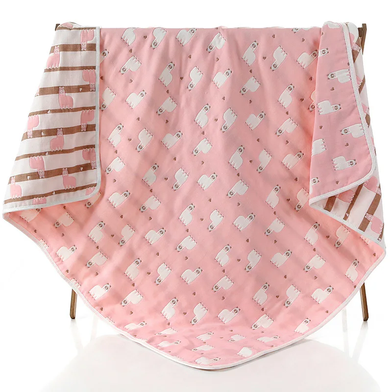 SHEEP PINK 6 слоев детское одеяло Многофункциональный Хлопковые газовые гольфы до колена постельные принадлежности Стёганое одеяло сиденья на осень новорожденных Одеяло детский банный Полотенца - Цвет: SHEEP PINK