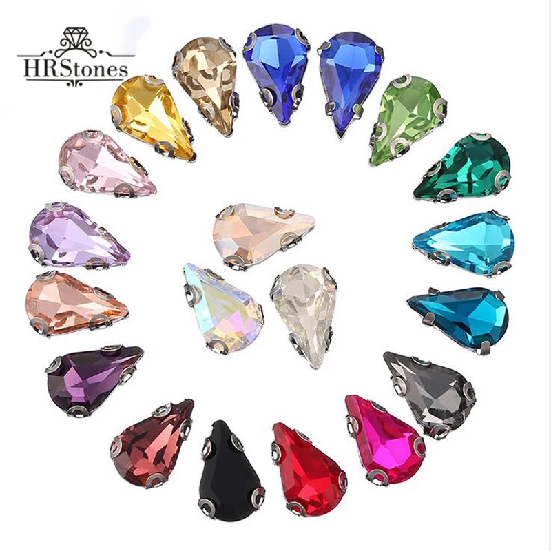 Точечный страз с когтями стразы кристаллы шитье на 8x13 мм капли воды D коготь