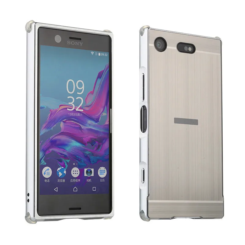 Для Sony Xperia XZ1 Compact противоударный чехол с металлическим каркасом матовой задней