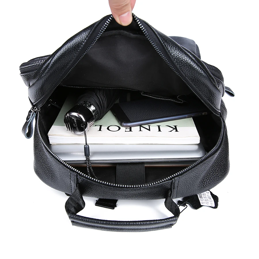 Простой женский рюкзак из натуральной кожи для ноутбука с usb зарядкой Mochilas