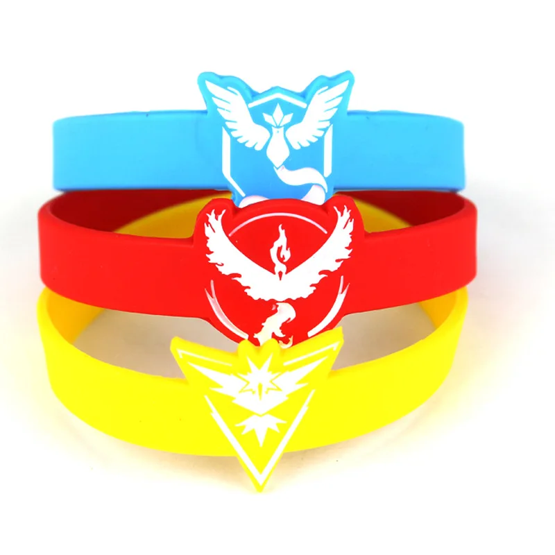 Pokeball Пикачу браслеты Pokemon go Team Instinct Mystic Valor голограмма красивые силиконовые |
