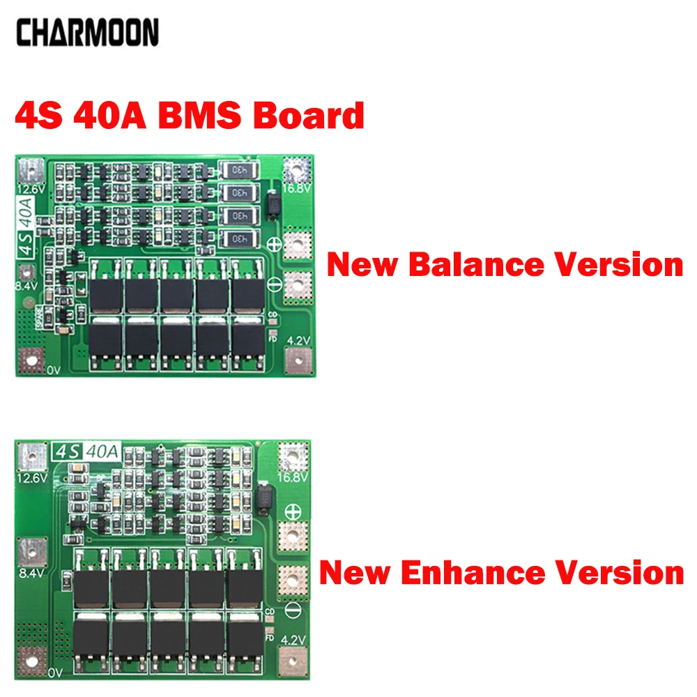 

4S 40A Li-ion Lithium Battery Protection Board 18650 Charger PCB BMS For Drill Motor 14.8V 16.8V Enhance/Balance Version diy kit