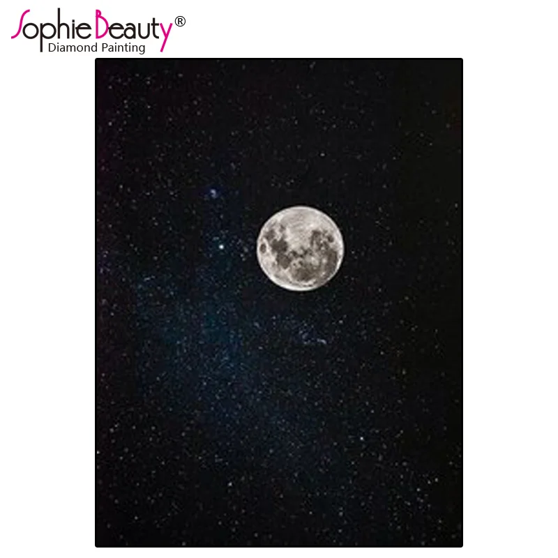 

Картина из страз «сделай сам» Sophie Beauty, вышивка крестиком, ночное небо, круглая луна, полная вышивка, искусственная мозаика, украшение ручной работы