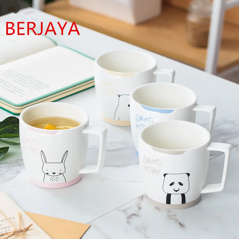 Бесплатная доставка Berjaya 320 мл Мультфильм Креативные животные керамическая чашка