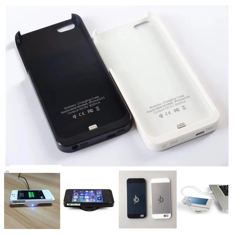 Беспроводное зарядное устройство QI зарядный приемник чехол для Apple iPhone 5 5S SE 6 6S 7