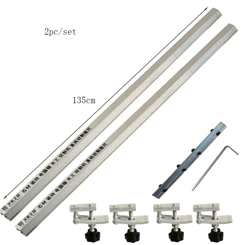2pc-set 135cm Флип-пила электрическая циркулярная пила режущая машина направляющая ножная линейка направляющая 3in 1 45 градусов фаска приспособление угол резки вспомогательный инструмент - Цвет: 2pc-set 135cm
