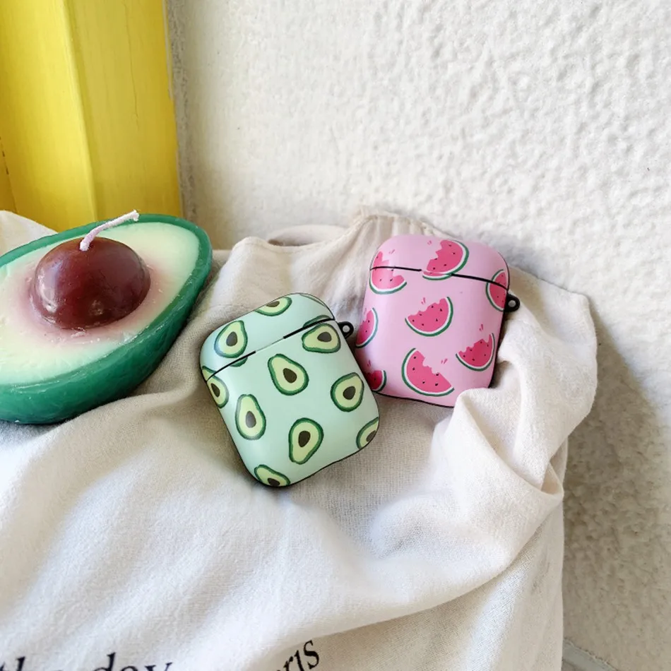Чехол для наушников для Airpods 2 Чехол, роскошный мраморный чехол для наушников с авокадо для Apple Air Pods, защитный чехол для наушников, аксессуары