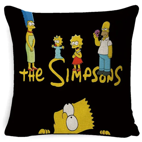Темно-серый FOKUSENT Семья комедийные Юмор The Simpsons мультипликационный персонаж изображения Подушка Чехол Украшение Дома Наволочка на подушку «Симпсоны» вентиляторы - Цвет: Темно-серый