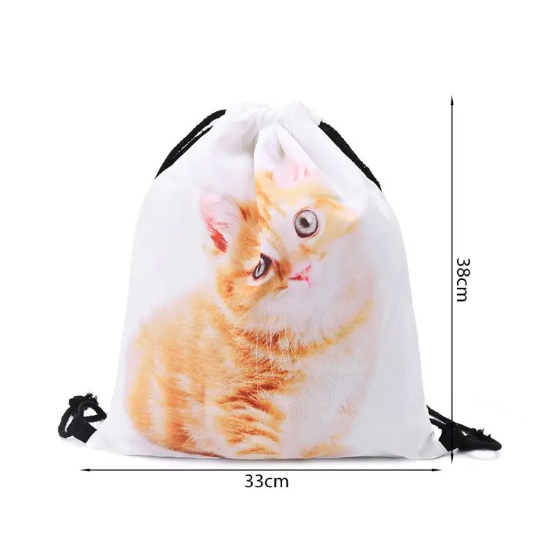Унисекс 3D Печатные Сумки на шнурке рюкзаки Cinch Sack с животным узором милые