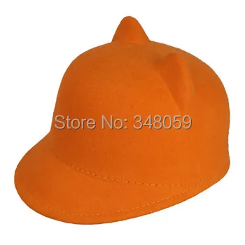 Новая мода Шерсть Женская Шляпа Fedora осень зима Микки кошка уха животного Кепка