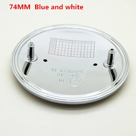 74MM Blue and white 74 мм 82 мм автомобиль передний капот задний багажник автомобиля эмблемы крышка 2 шпильки пригодный для E46 E39 E38 e90 E60 Z3 Z4 X3 X5 X6 1 шт - Цвет: 74MM Blue and white