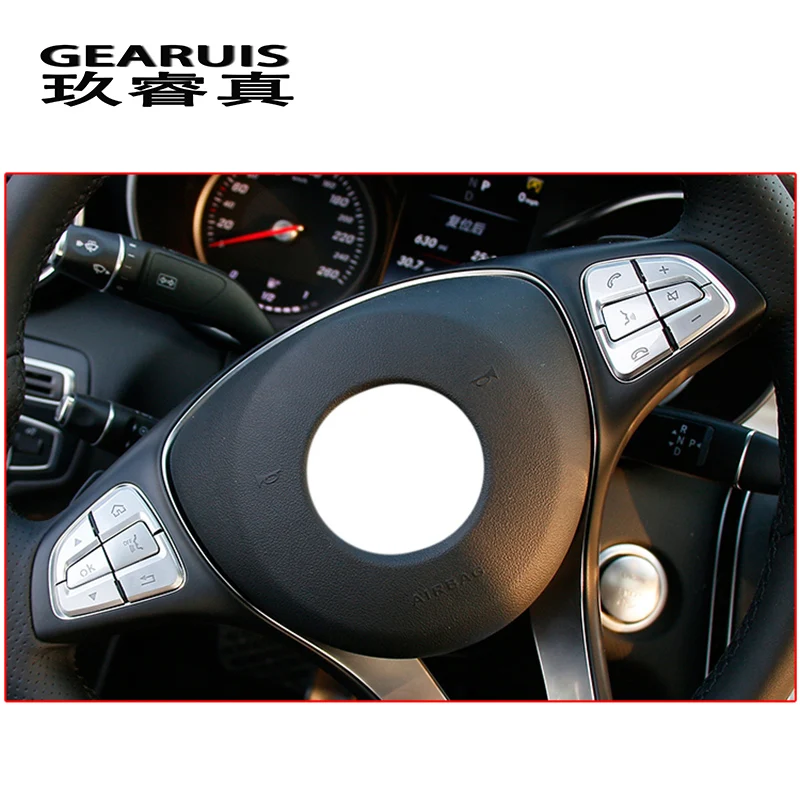 Автомобильный Стайлинг чехлы на кнопки рулевого колеса отделка наклейки для