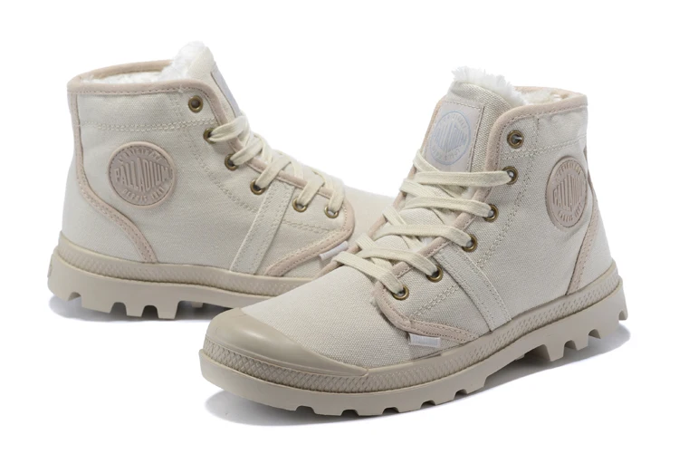 Palladium Pampa плюшевая теплая Повседневная парусиновая обувь ковбойские зимние Туфли без каблуков Для мужчин Военная Униформа армия тактический Ботильоны Zapatos de Hombre