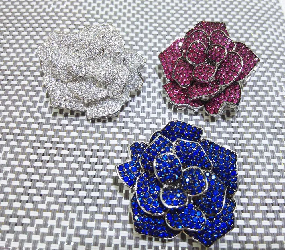 

flower white blue red color brooch weholesale beads gift FPPJ