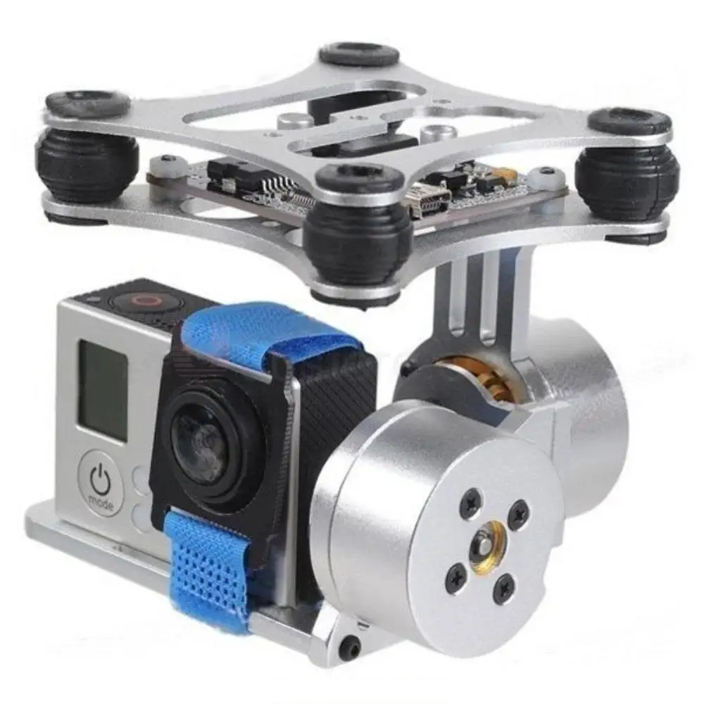 

FPV 2 Axis CNC Brushless Camera Gimbal w/Motor Controller for Gopro SJ4000 SJ7000 camera DJI Phantom Walkera QX350 Aerial photo