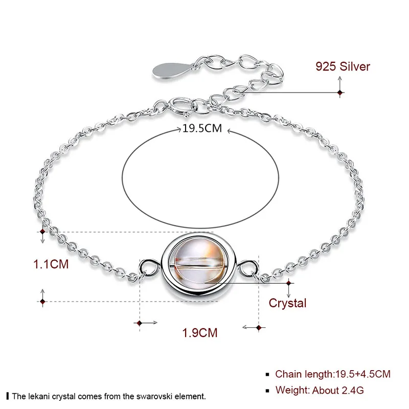Прекрасный шар браслет кристалл от Swarovski с 925 пробы Серебряный браслет браслеты бусины аксессуары качественная бижутерия подарок