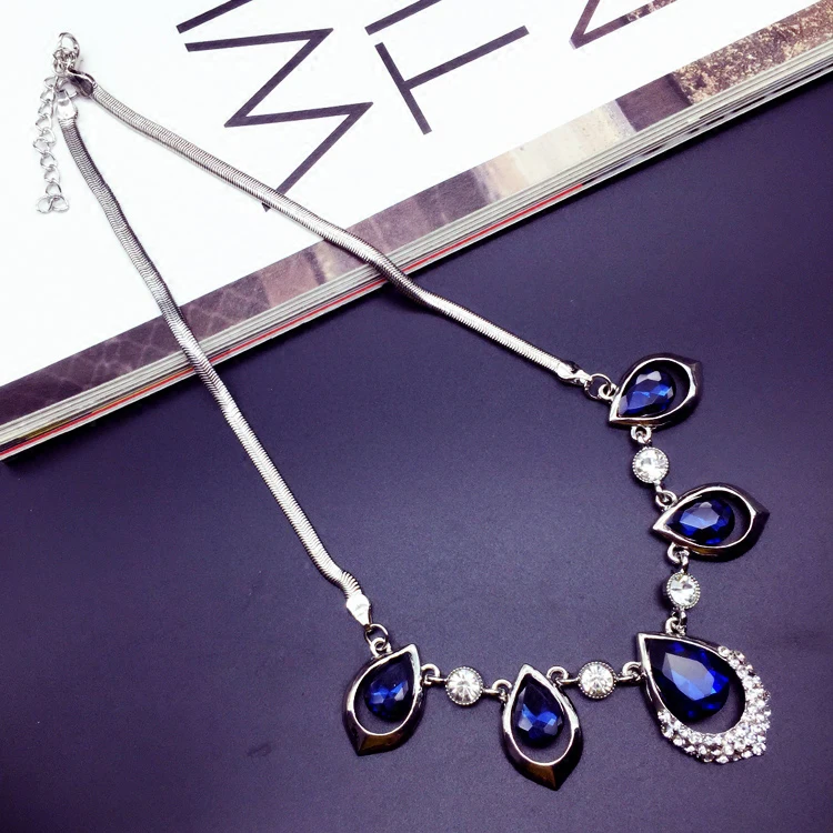 Винтажное геометрическое ожерелье с кристаллами для женщин классическое