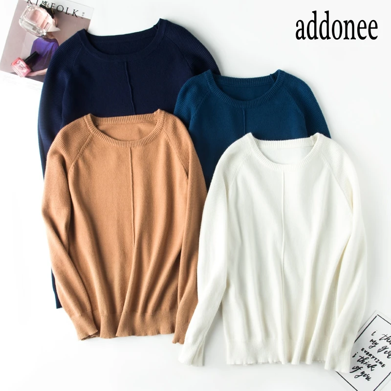 2018 New Style High Quality Autumn Winter Women Cashmere Wool Sweater Pullovers Warm Big Size Solid O-Neck Oversize Casual Wild | Женская