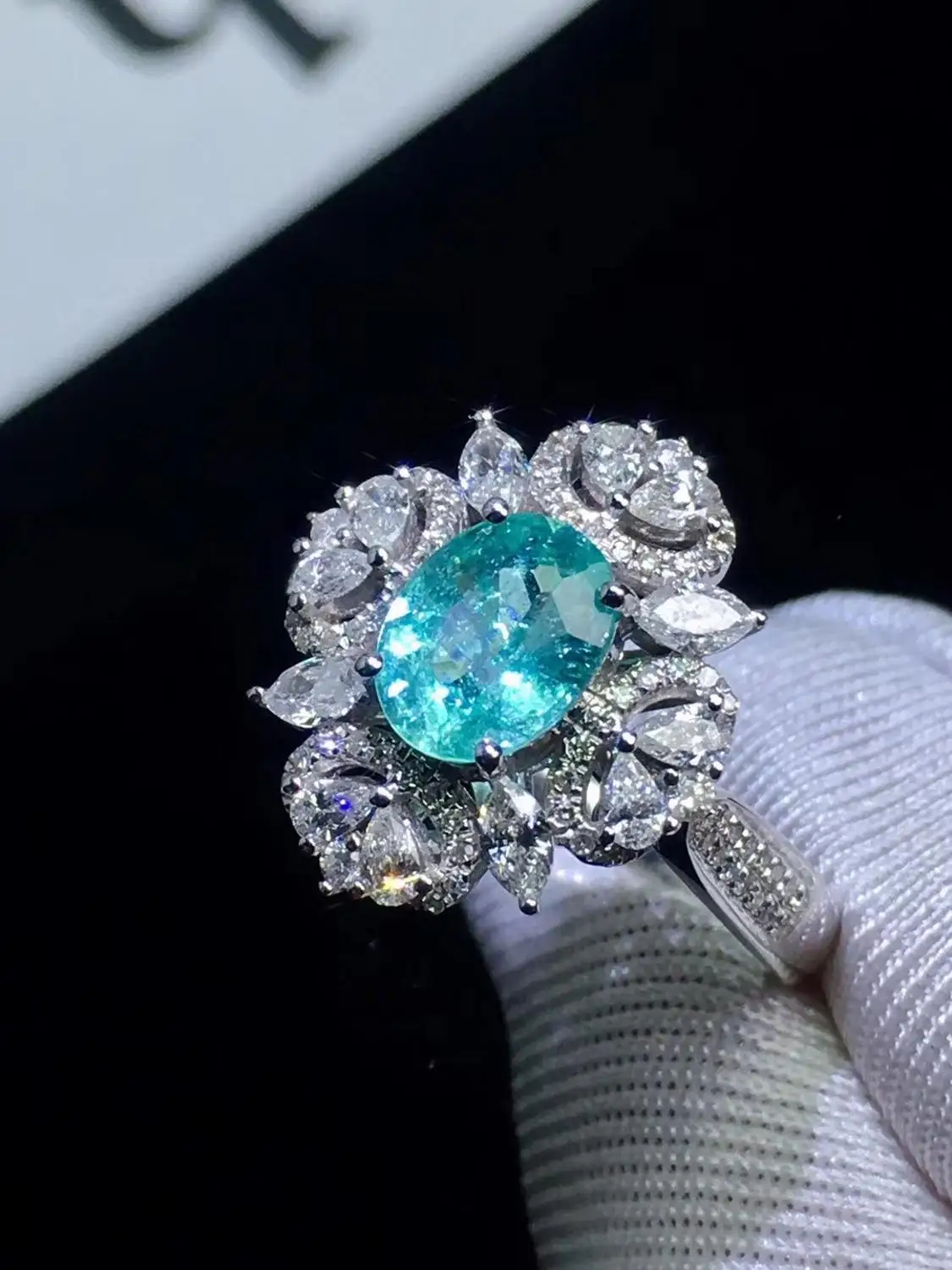 Paraiba турмалиновый кулон, чистое золото 18 К, ювелирные изделия, настоящий Paraiba турмалин, драгоценный камень 0.91ct AGL сертификат, кулон, ожерелья