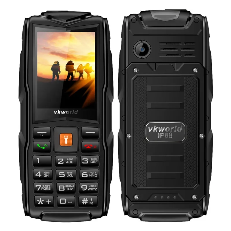 Grey VKWorld камень V3 IP68 Водонепроницаемый 2,4 дюймов 3000 мАч мобильный телефон GSM FM Русская клавиатура 3 слота для sim-карт флэш-светильник мобильный телефон - Цвет: Grey