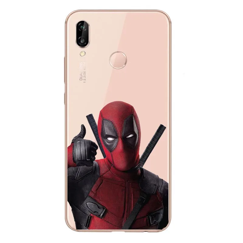 Суперклассный Мягкий силиконовый чехол Marvel Deadpool Super Hero для телефона Huawei P8L P20L P20LITE