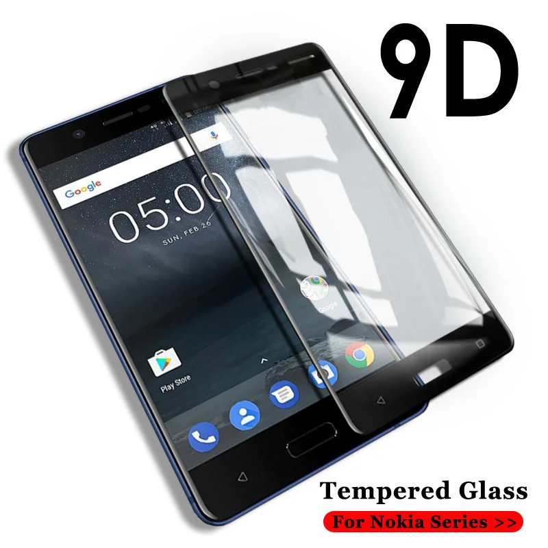 9D полное покрытие закаленное стекло для Nokia 6 5 7 2 9H Защита экрана nokiaX6 nokia7 Nokia5 nokia2