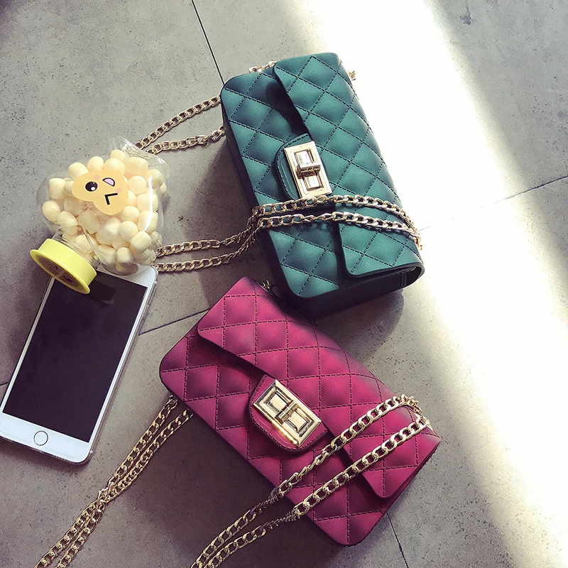 Классический стиль дизайн ПВХ желе цепочка мини женская сумка на плечо сумочка