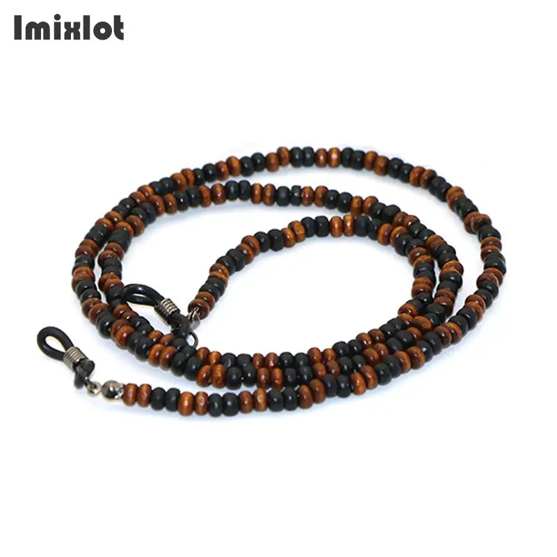 

Цепочка для очков Imixlot деревянные бусы ручной работы, шнур с бусинами для очков, черные и коричневые, для женщин