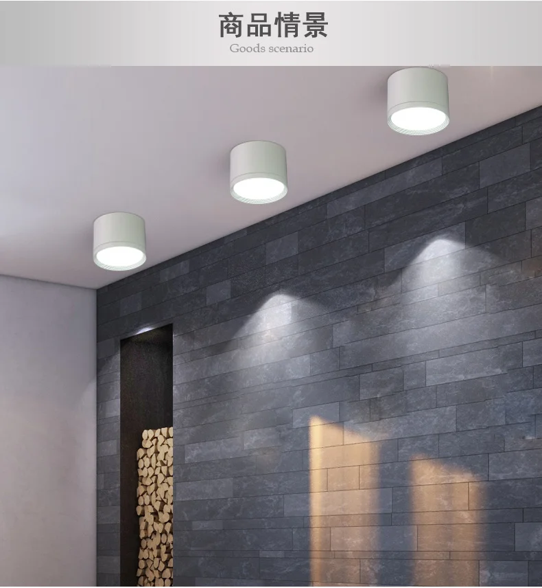 Круглый Светодиодный точечный светильник с поверхностным креплением