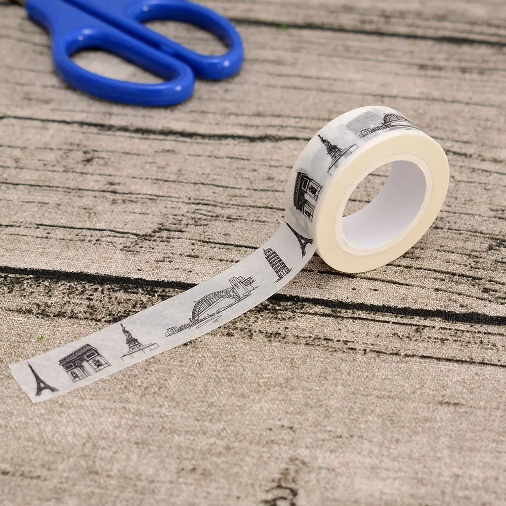 15 мм X 10 м милый кавайный цветок еда Животные декоративные васи ленты DIY