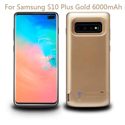 For S10 Plus Gold 10 шт./лот BRSUANG 5000 6000 мАч резервный внешний аккумулятор банк питания мини банк питания чехол для samsung S9 S10 S10 Plus и т. Д - Цвет: For S10 Plus Gold