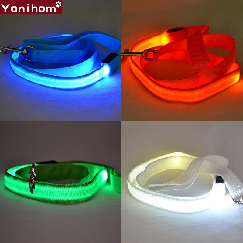 Led Dog Leash Night Safety LED Flashing Glow for Dogs 120CM Pet Supplies Cat Drawing Small Running | Дом и сад