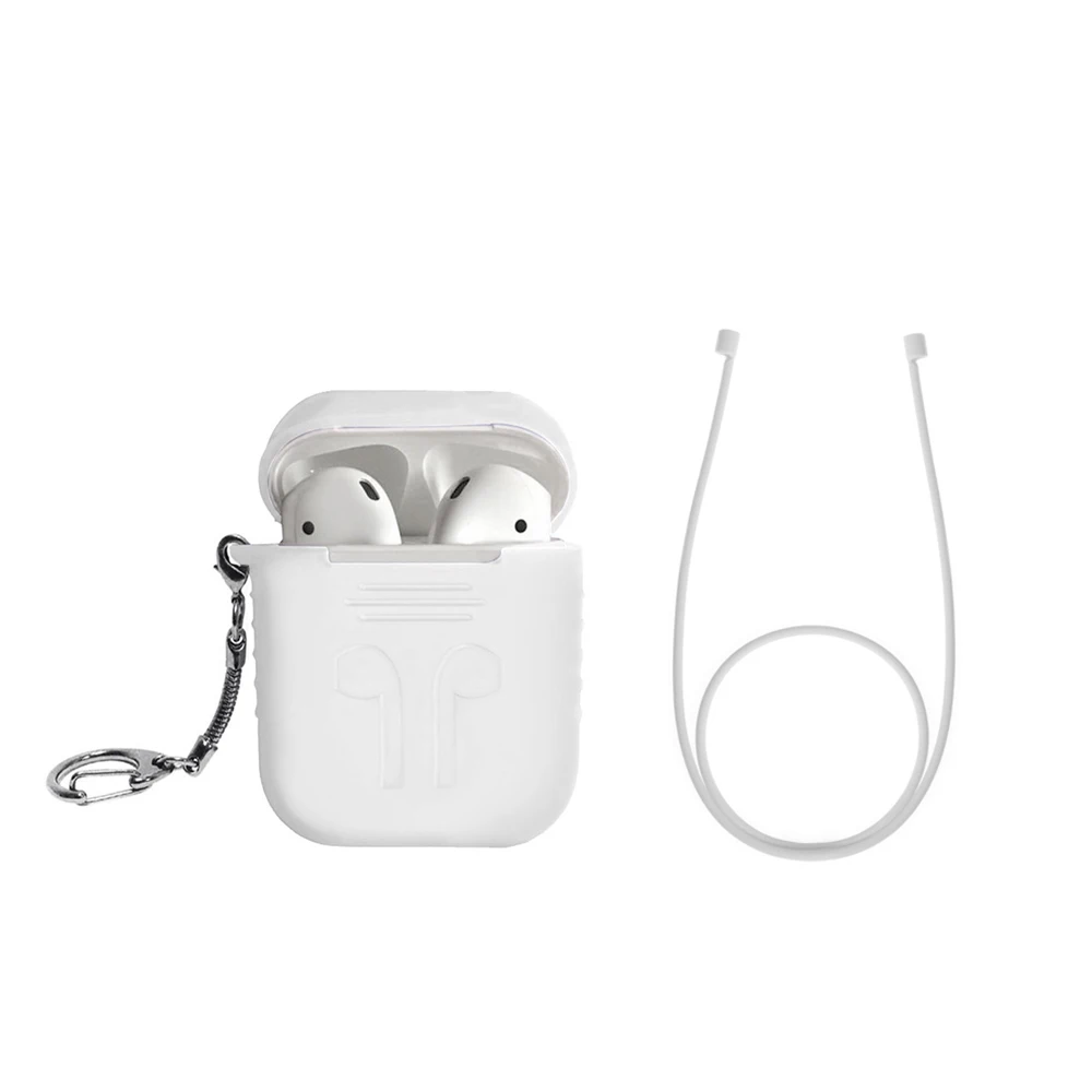 Anti Lost Case For Apple AirPods Ear Loop String Silicone Shock Proof Key-chain Protector Case+Strap for Portable Cover |