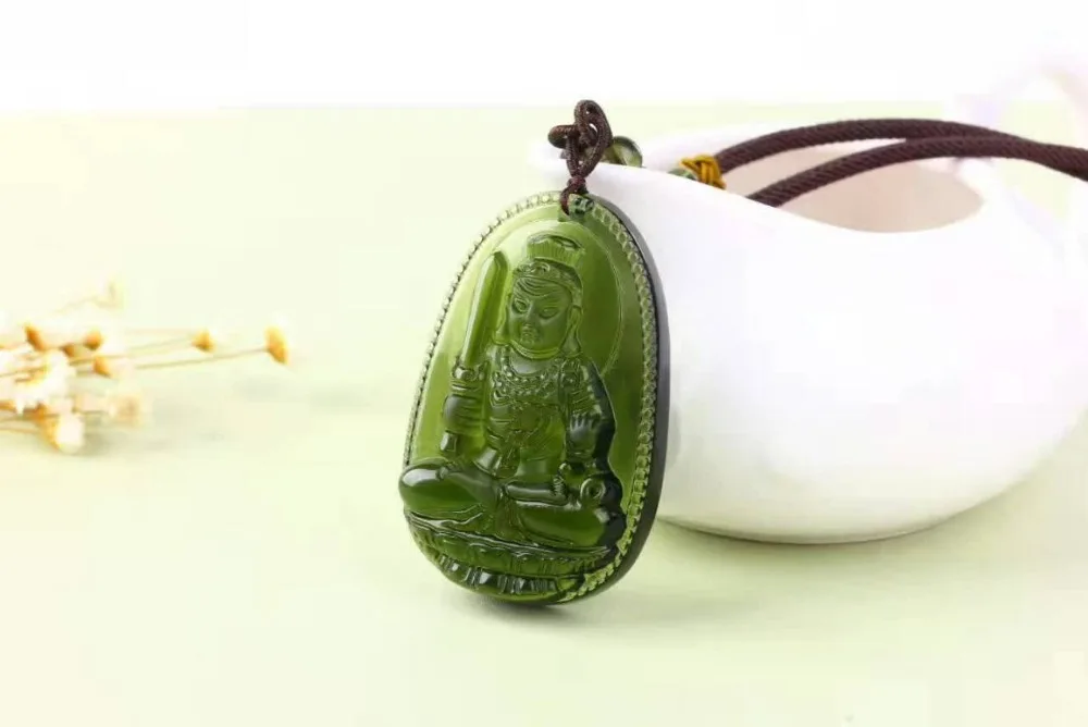 2 Natural Czech Moldavite green aerolites Carved Buddha Lucky Amulet Pendant crystal energy apotropaic free rope Unique Necklace | Украшения
