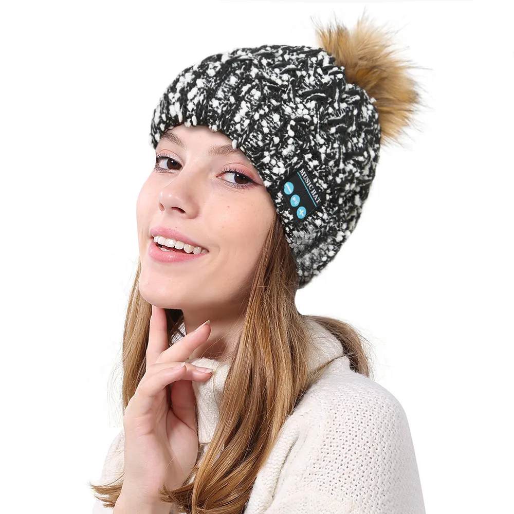 2018 Bluetooth Беспроводная умная шапка бини гарнитура с музыкальным динамиком Xmas Bonnet