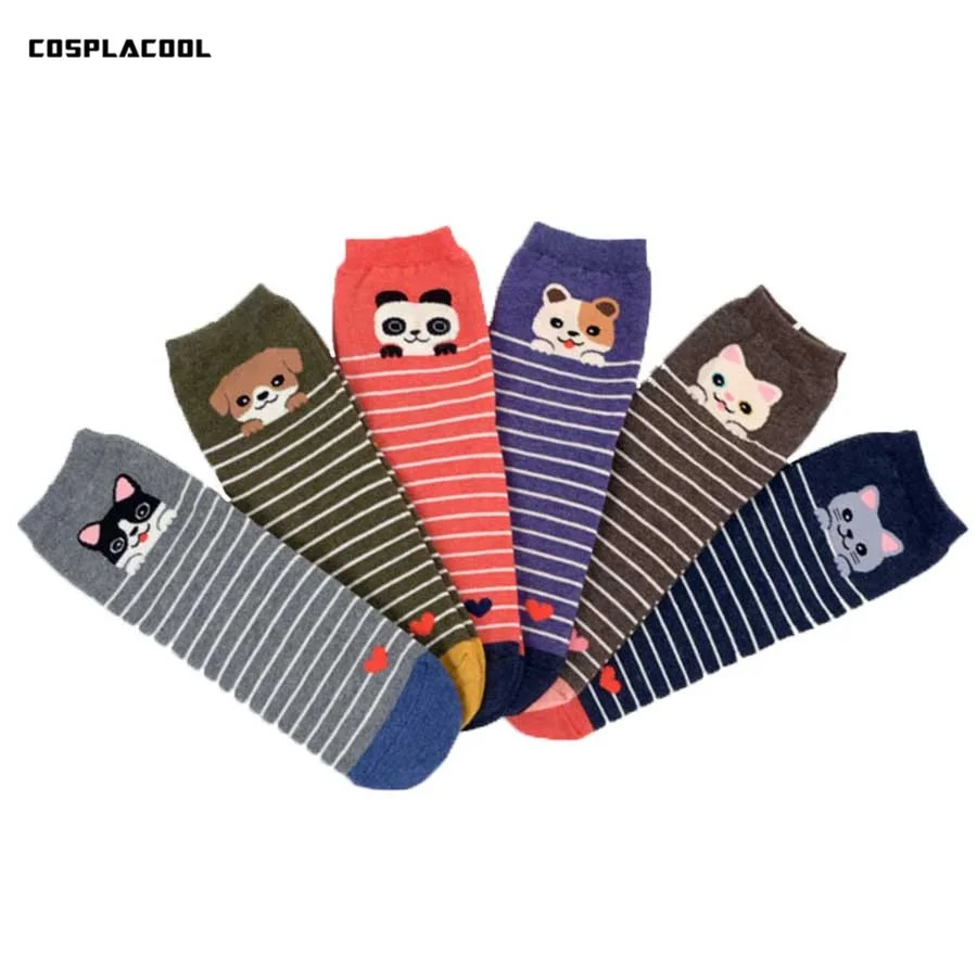 [Cospacool] забавные Женские носочки harajuku милые животные любовь носки calcetines mujer