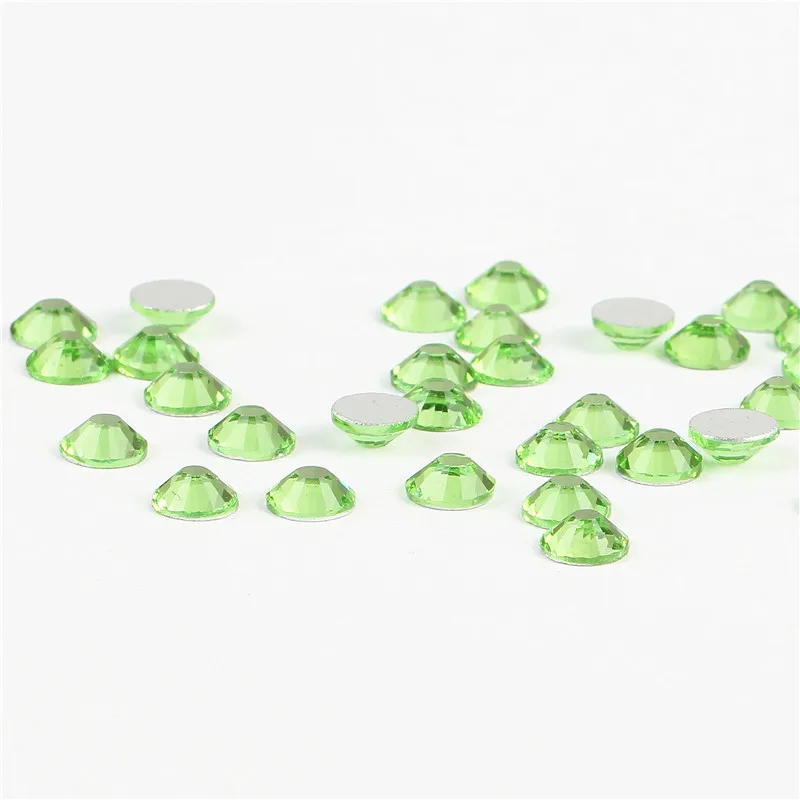 CCBLING Crystal Peridot ss3-ss30-пакет Стразы для ногтей с плоской задней поверхностью без