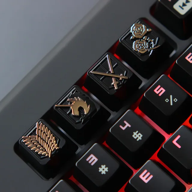 Attack on Titan Настроить цинковый сплав keycap Для Игры Механическая клавиатура, атака на Титанов костюм клавиатуры колпачки для ключей DIY - Цвет: Attack on Titan