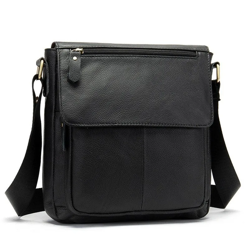 

High Quality Men's Shoulder Bag Genuine Leather Bag For Men Messenger Bags Flap Zipper Drop Ship Male Crossbody Bags Handbags